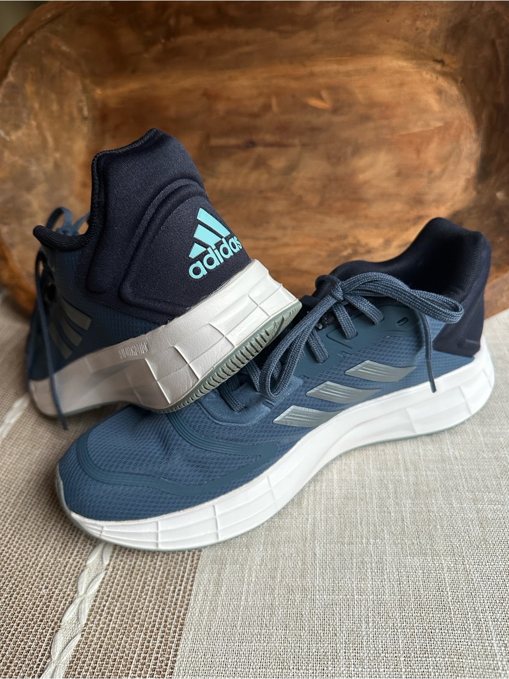 adidas Women's Duramo 10 Navy Blue Athletic Sneakers with White Midsole 8.5